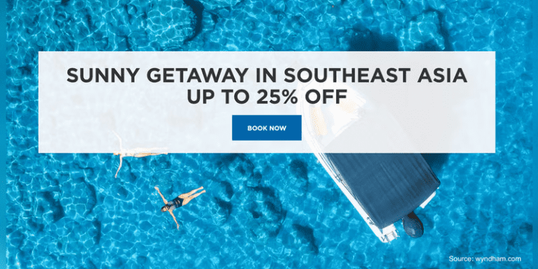 Get 25% off plus up to 5000 points at Wyndham Hotels in Southeast Asia