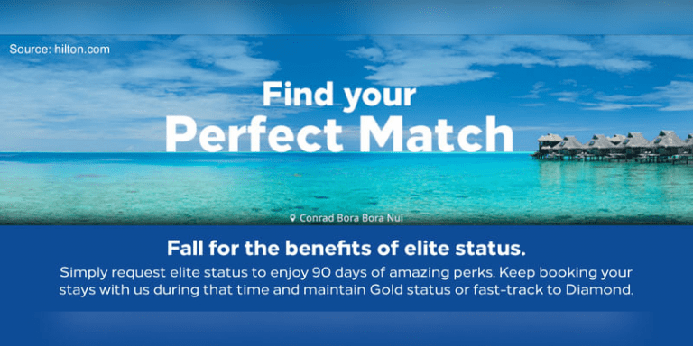 Hilton Status Match 2024 Challenge is now live. Upgrade to Gold or Diamond until March 2026