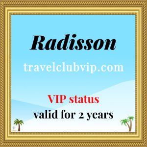 Framed certificate declaring VIP status for Radisson travelclubvip.com, valid for 2 years.